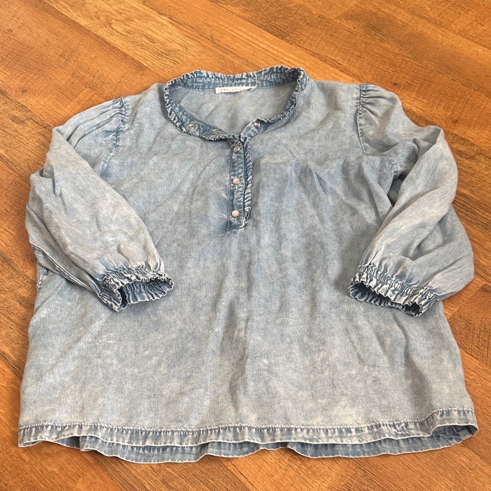 Jane and Delancey Light Blue Denim Button Down Shirt